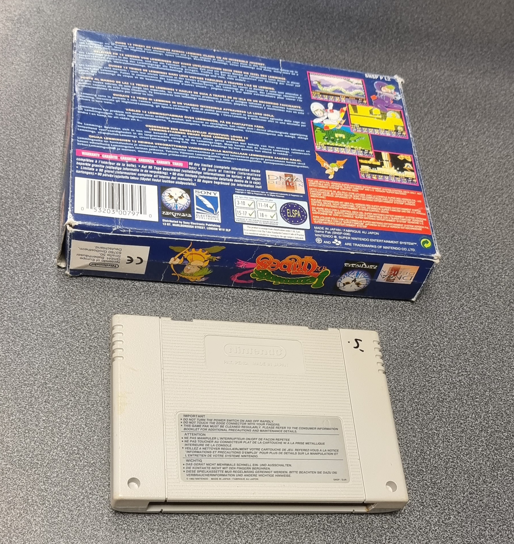 Super Nintendo Lemmings 2 the Tribes Box 