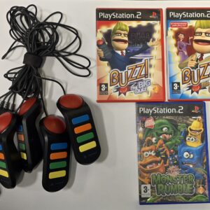 PS2 - 3 x Buzz Games & Buzzers (Pre Owned)
