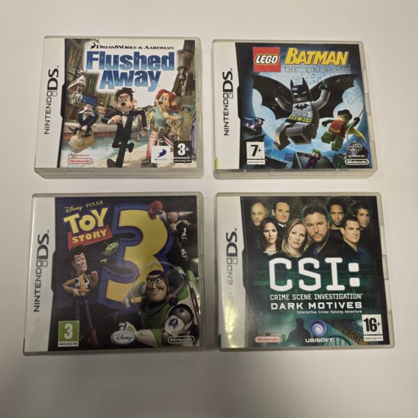Nintendo DS - 4 x Game Bundle. Toy Story 3, CSI, LEGO Batman & Flushed Away
