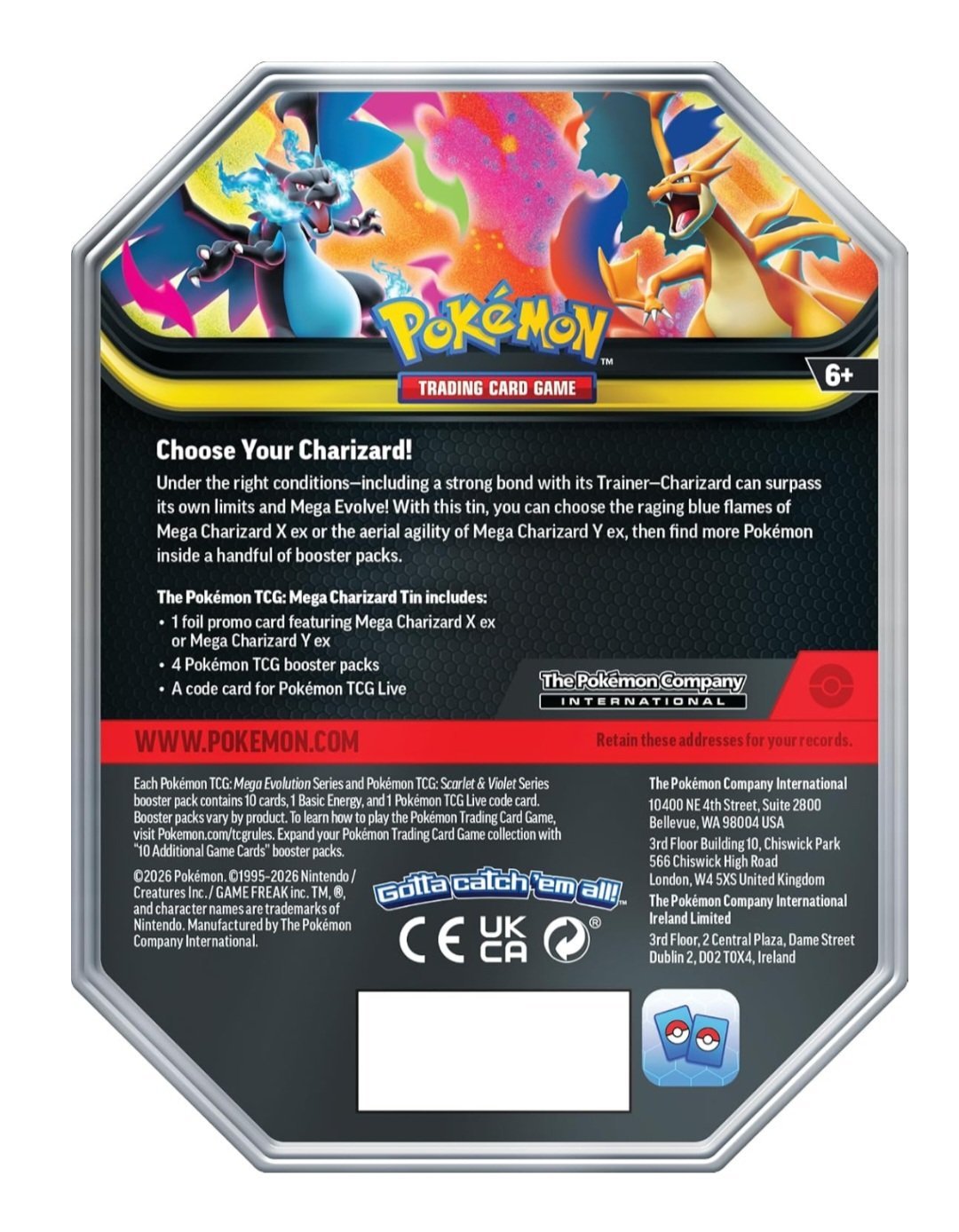 Pokémon TCG - Mega Charizard Tin X 4x Boosers & 1 Promo Card - Image 2